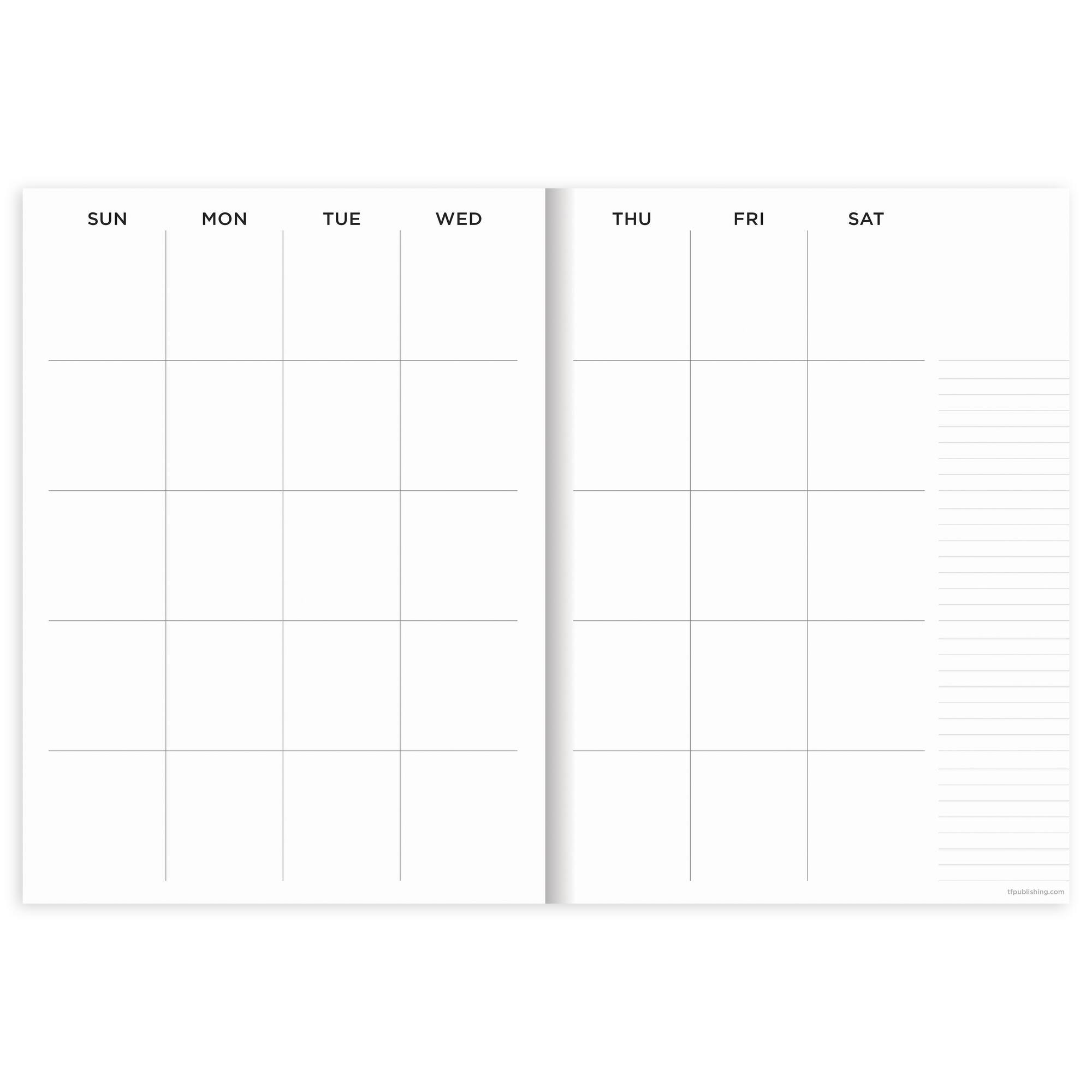 TF Publishing Large Emerald Green Undated Monthly Planner